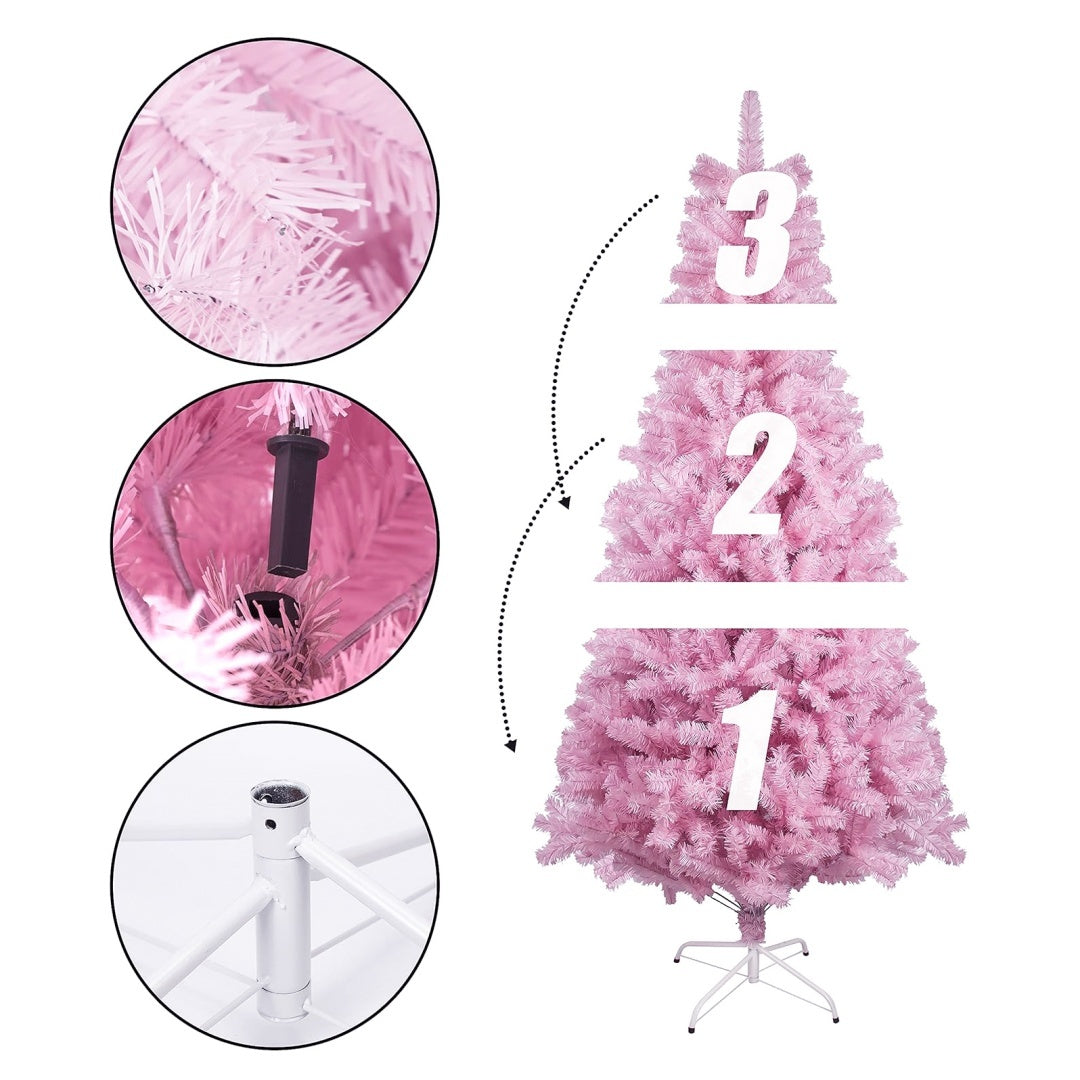Enchanted Blush Christmas Tree -Dreamy Artificial Holiday Tree For Whimsical Home Decor & Gift Ideas