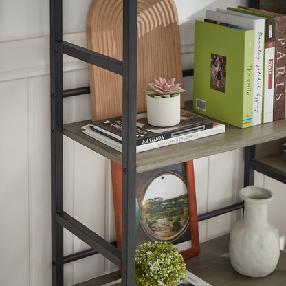 US Local Triple Wide 5-Shelf Industrial Retro Bookshelves For Home & Office