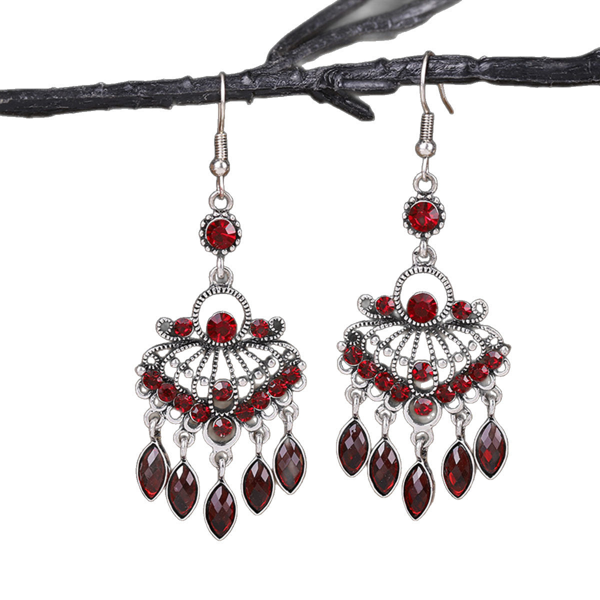 Ethnic Style Bohemian Vintage Engraving Tassel Earrings