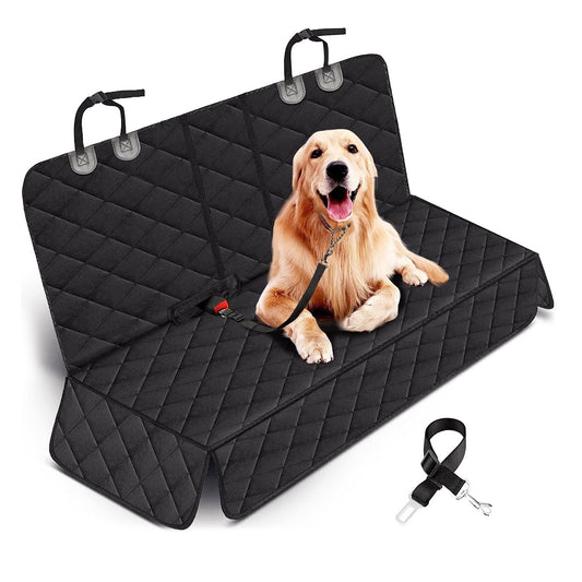 US Local 1Pc Dog Car Seat Cover Waterproof Scratchproof Pet Car Rear Protector Mat Pet Back Seat Cover With Dog Seat Belt For Car Truck SUV