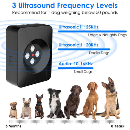US Local 1Pc Ultrasonic Anti Barking Device Indoor Outdoor Dog Bark Control With 3 Frequency Levels Max 32.8Feet Sensing Distance For Most Dog Sizes
