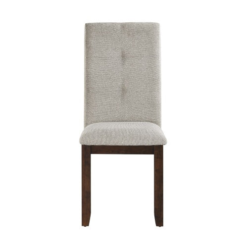 US Local Chenille Upholstered Chairs Set Of 2 Dark Cherry Finish Wood Frame Tufted Back Dining Chairs For Kitchen Funiture