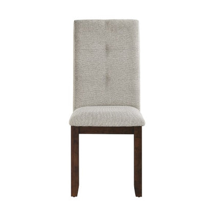 US Local Chenille Upholstered Chairs Set Of 2 Dark Cherry Finish Wood Frame Tufted Back Dining Chairs For Kitchen Funiture