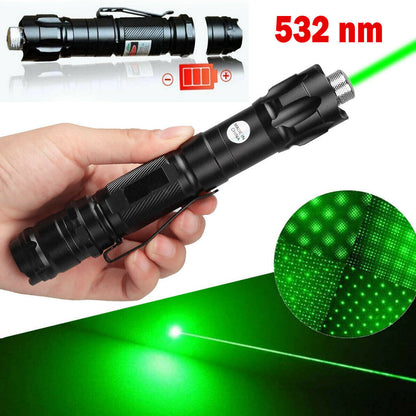 US Local Green Laser Pointer USB Rechargeable Pen LED Flashlight Torch Visible Beam Lazer