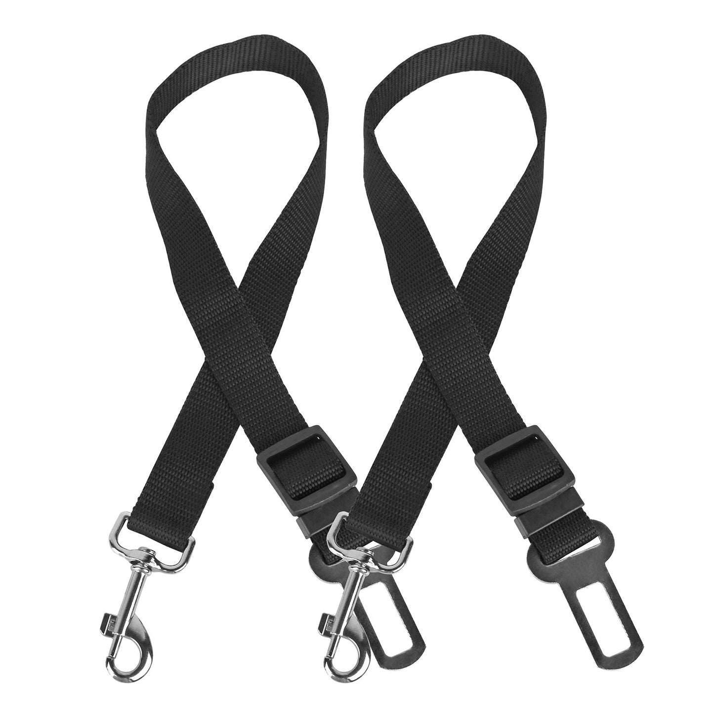 US Local 2Pcs Pet Dog Seat Belt Leash Adjustable Pet Dog Cat Safety Leads Harness Car Vehicle Nylon Fabric Seatbelt Strap