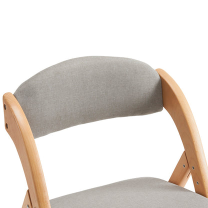 US Local 2pcs Solid Wood Folding Backrest Curved Beige Cushion Wood Colour Exhibition Chair 54X47X81cm Rubberwood