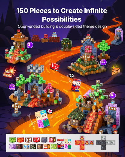 US Local Magnetic Blocks 150 PCS Dark Castle Set STEM Montessori Sensory Toys