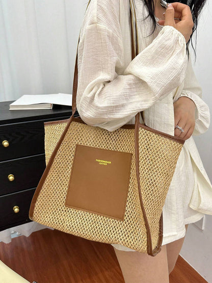 Braided Large-capacity Fashionable Korean Handbag New Versatile Ins Casual And Stylish Shoulder Tote Bag