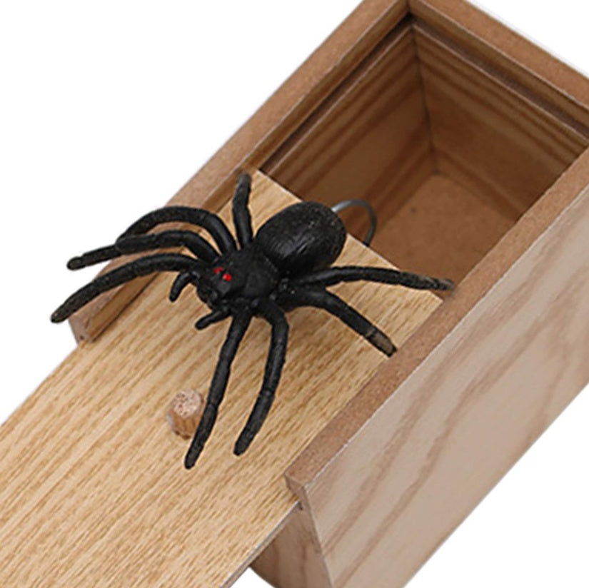 US Local Prank Spider Wooden Scare Box Trick Play Joke Lifelike Surprise April Fools' Day Funny Novelty Toys Gags Practical Gifts