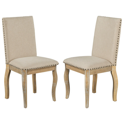 US Local 4 Wooden Cushioned Dining Chairs