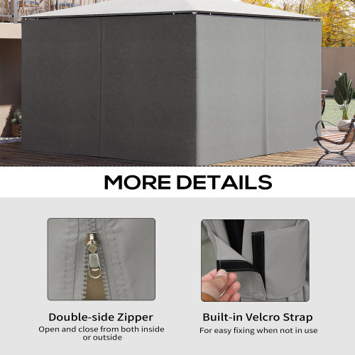 UK Local Outsunny 4 Pack Replacement Gazebo Curtains Privacy Panel For Most 3 X 4m Gazebo Canopy Pavillion Outdoor Shelter Sidewalls Accessories Light Grey