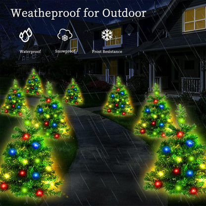 US Local 2,4,6 Pack Solar Christmas Tree Solar Powered Trail Multicolor LED Light Christmas Tree