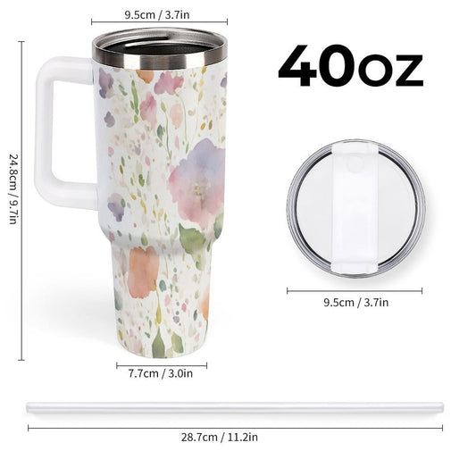 PHDT00376 POD US Local Tumbler 40 oz Large Capacity Car Cup Flowers, Watercolor, Spring, Warmth
