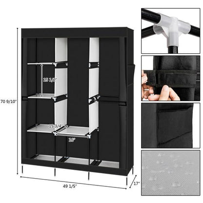 US Local 4-layer 8-grid Non-woven Fabric Wardrobe