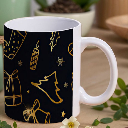 POD US Local White mug with full print, Christmas Gift Golden 0100