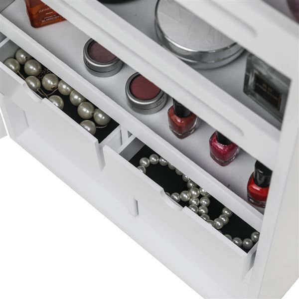 US Local Non Full Mirror Wooden Wall Mounted Jewelry Storage Mirror Cabinet