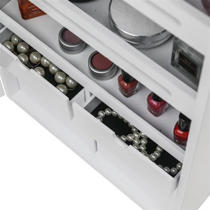 US Local Non Full Mirror Wooden Wall Mounted Jewelry Storage Mirror Cabinet