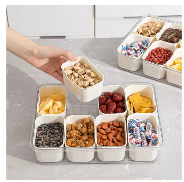US Local Split Service Tray With 8 Compartments For Snack Boxes