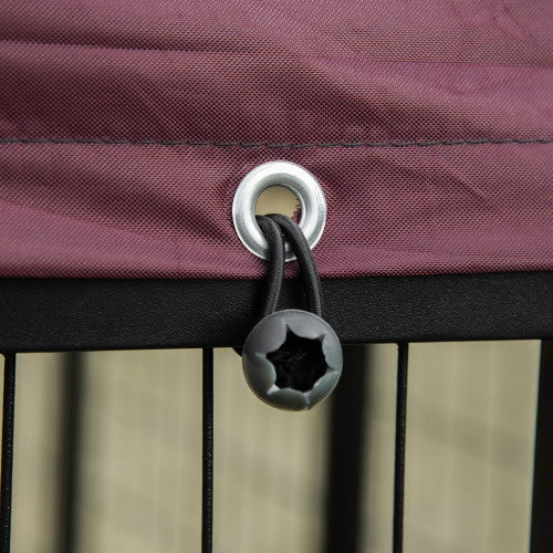 US Local Outdoor Kennel With Rotating Bowl Rack, Walk-in Pet Playpen, Welded Wire Steel Dog Pen, With Waterproof And UV Resistant Awning