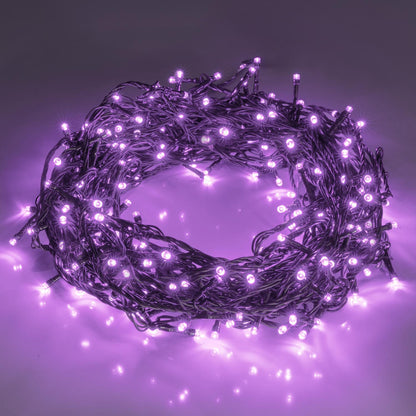 US Local 200 pcs 66ft Halloween Fairy String Lights 8 Lighting Modes Mini Plug-in String Lights Indoor And Outdoor Christmas Garden Wedding Party Decoration Purple