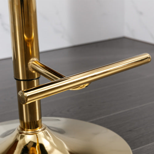 US Local Golden Swivel Velvet Barstools Adjusatble Seat Height From 25-33 Inch Green,Set Of 2