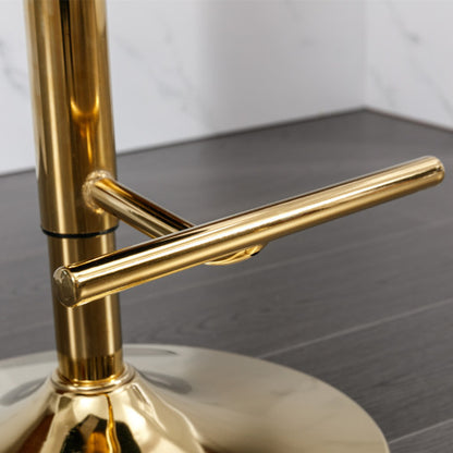 US Local Golden Swivel Velvet Barstools Adjusatble Seat Height From 25-33 Inch Green,Set Of 2