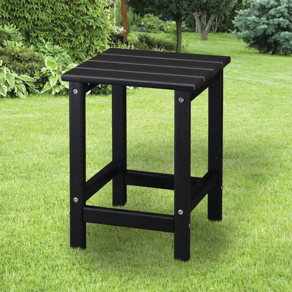 US Local 38x38x45.5cm Single Layer Square Black HDPE Side Table