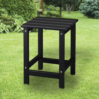 US Local 38x38x45.5cm Single Layer Square Black HDPE Side Table