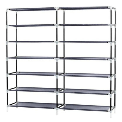 US Local 7 Tiers Portable Shoe Rack Closet Fabric Cover Shoe Storage Organizer Cabinet