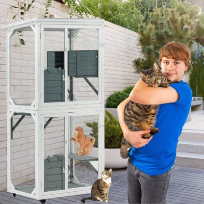 US Local Outdoor Indoor Cat Pet Climbing Frame Game Cage Cute Large Space
