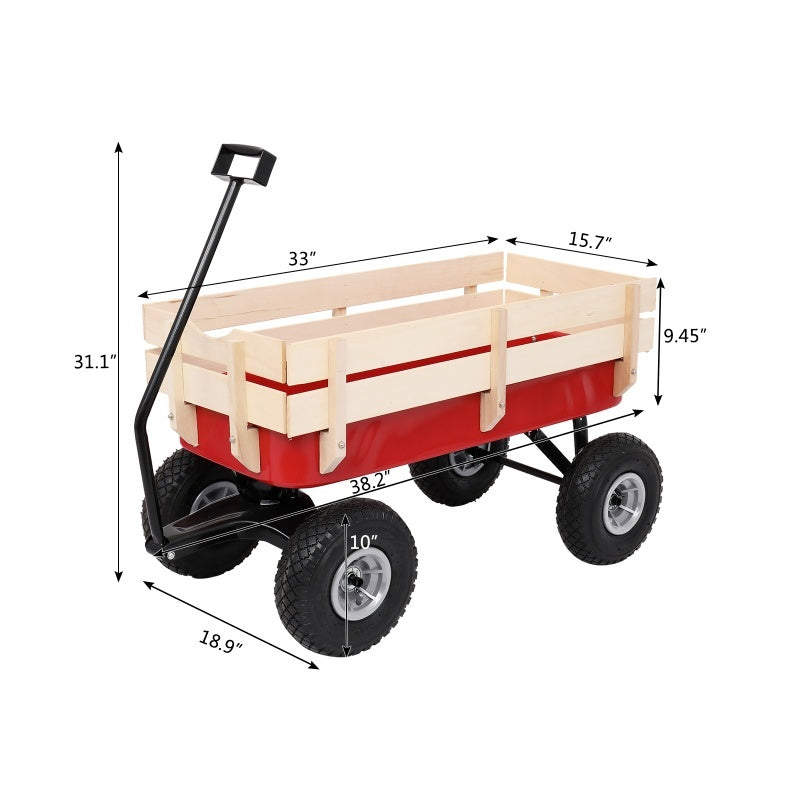 US Local Iron Wood Garden Cart With Four Wheels