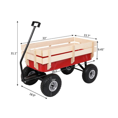 US Local Iron Wood Garden Cart With Four Wheels