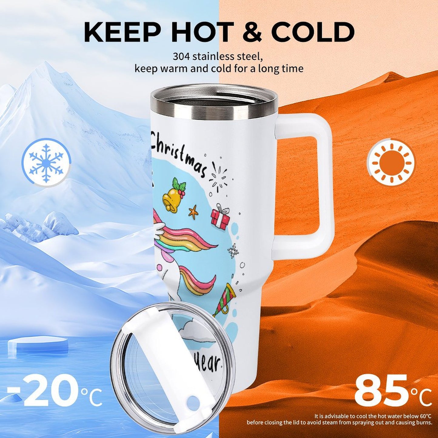 PHDT00298 POD US Local Tumbler 40 oz Large Capacity Car Cup Christmas New Year