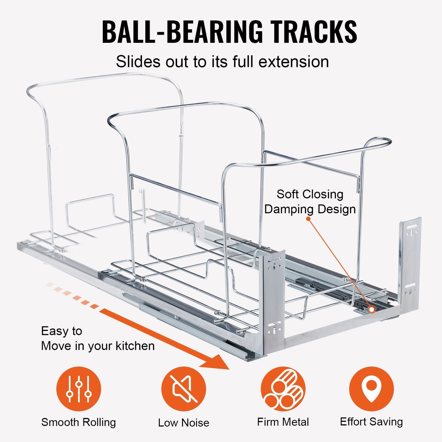 US Local Pull-Out Trash Can, 35Lx2 Double Bins, Under Mount Kitchen Waste Container With Slide And Door Mounting Kit, 110 Lbs Load Capacity Heavy Duty Garbage Recycling Bin For Kitchen Cabinet, Sink