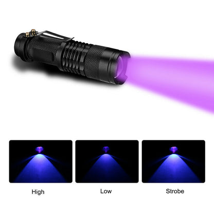 US Local UV Ultra Violet Flashlight Handheld Blacklight Small Flashlight 395nm Mini Light Inspection Lamp Pen Torch Detector For Dog Pet Urine Stains, Bed Bugs And Scorpions