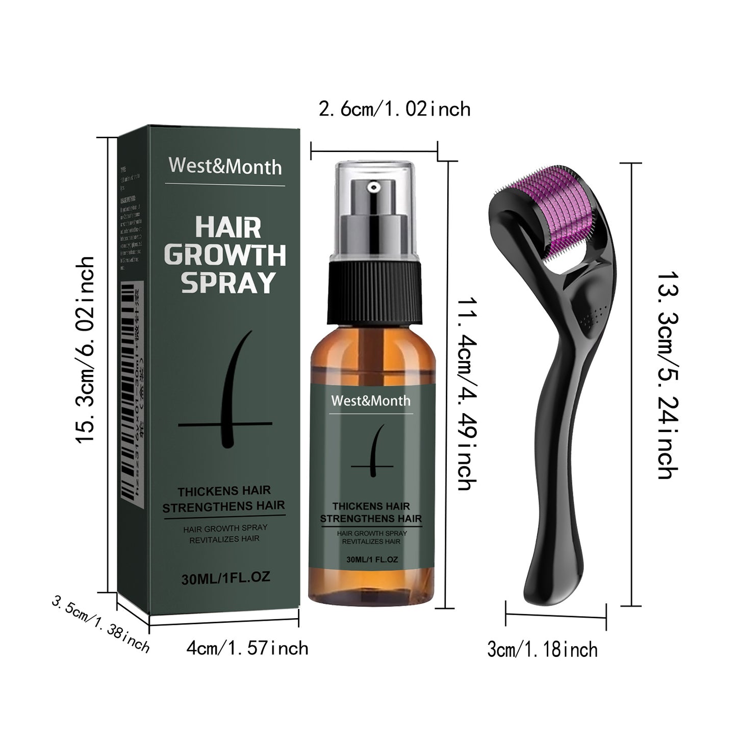 US Local Moustache Spray Set Moisturizing Spray Facial Hair Treatment Boosting Beard Growth Thickening Liquid