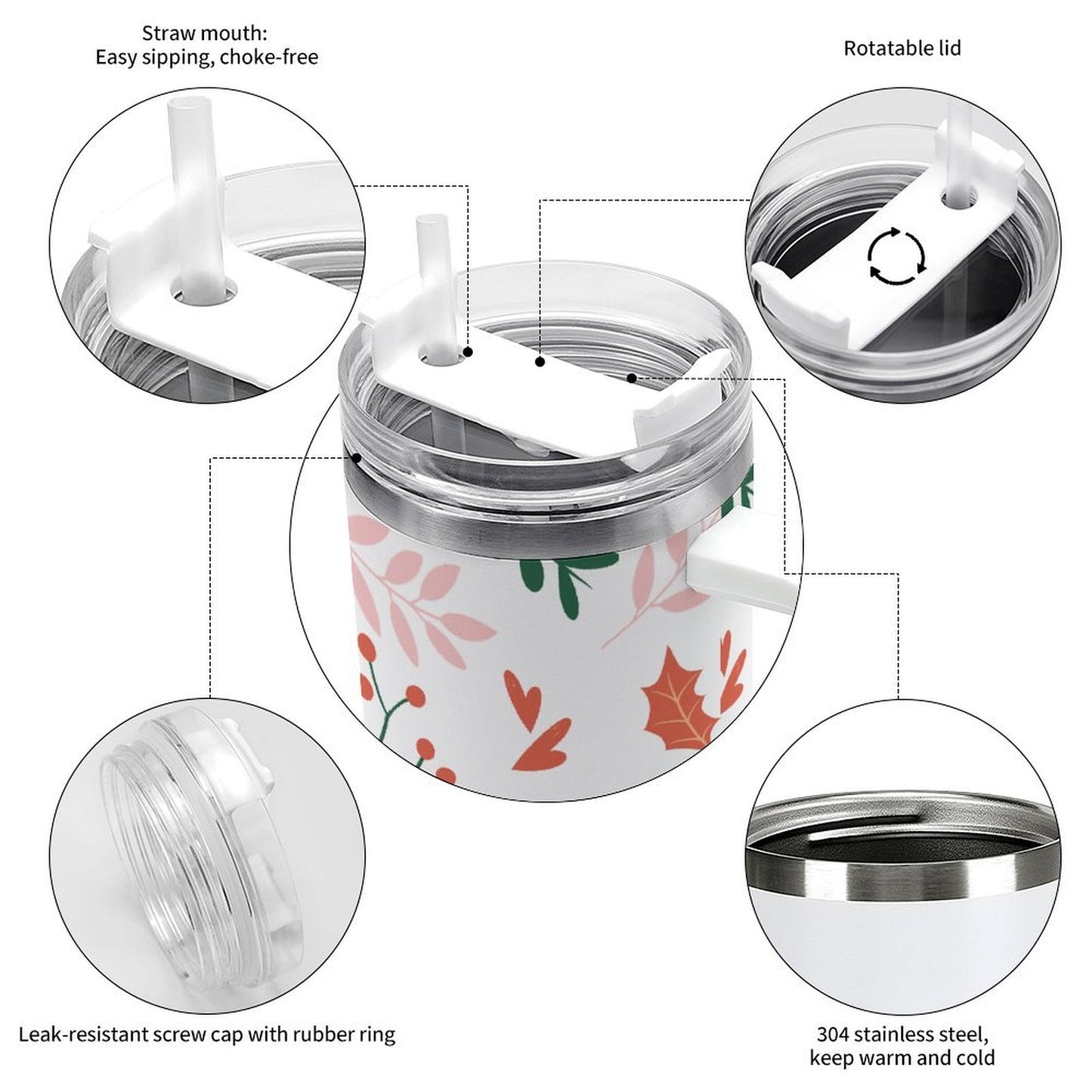 PHDT00163 POD US Local Tumbler 40 oz Large Capacity Car Cup Christmas