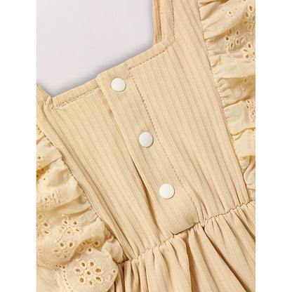 US Local Infant Baby Girl Solid Color Square Neck Bow Onesie & Headband Adorable Summer Outfit