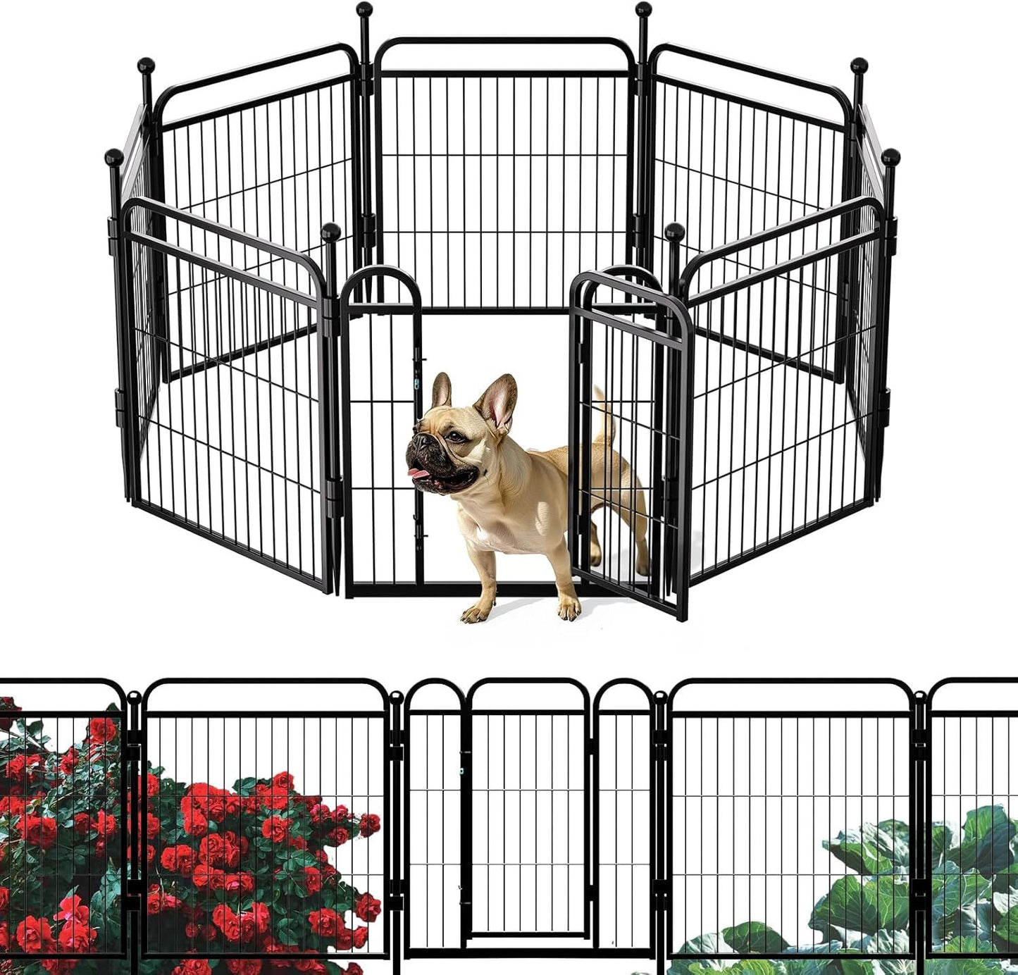 US Local Gardner Pet Dog Fence Indoor And Outdoor Small And Medium Dog Foldable With Gravity Automatic Lock Pet Activity Fence