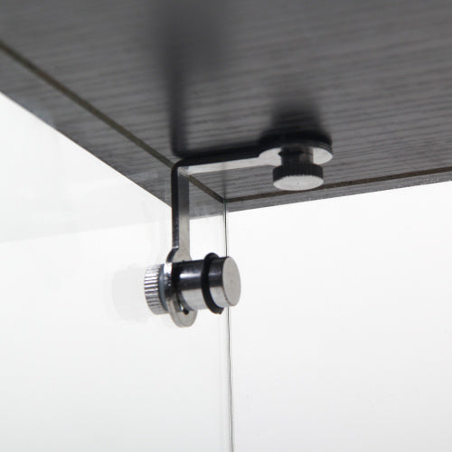 US Local Glass Display Case With 3 Shelves, Single Door Treasure Cabinet, Suitable For Living Room, Bedroom, Office, Black Floor Glass Bookshelf, Quick Installation