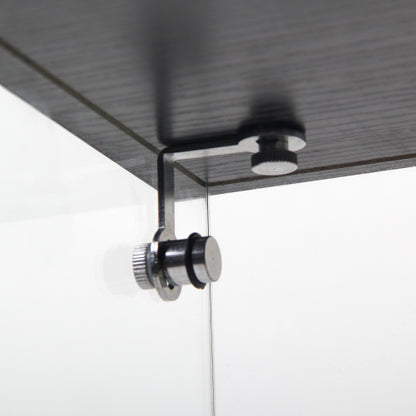 US Local Glass Display Case With 3 Shelves, Single Door Treasure Cabinet, Suitable For Living Room, Bedroom, Office, Black Floor Glass Bookshelf, Quick Installation