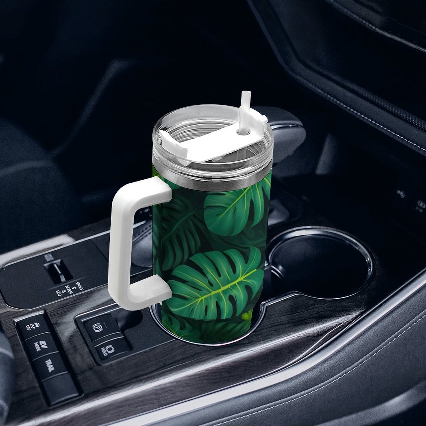 PHDT00390 POD US Local Tumbler 40 oz Large Capacity Car Cup Leaf, Green
