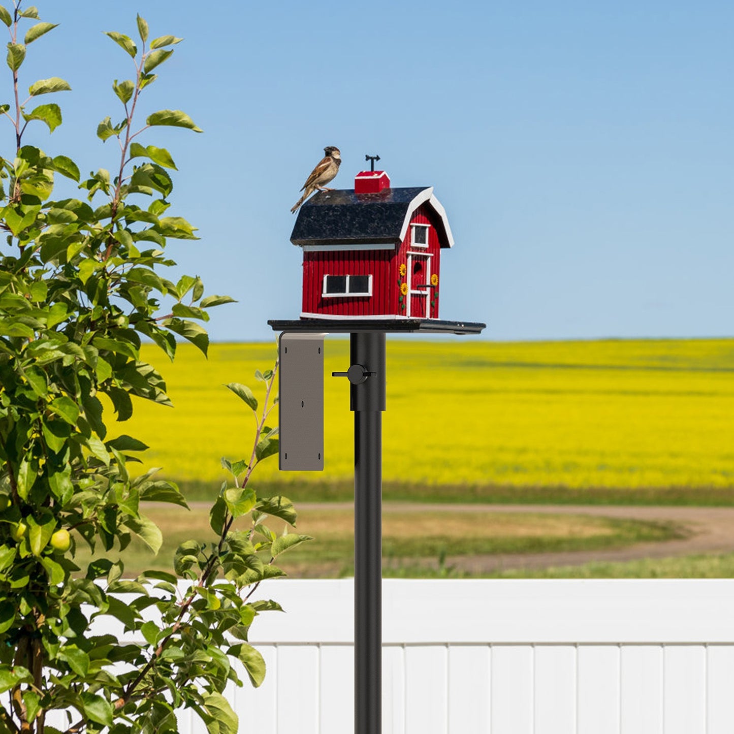 US Local 1 Set  79.92in Bird House Pole Kit Height Adjustable Bird Feeder Pole Mount Kit Heavy Duty Bird House Pole Set With 5 Prongs Base For Bird House Bird Feeder House Not Included