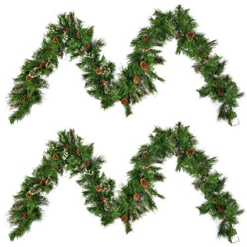 US Local Christmas Wreath With 20 Pine Cones And 50 Warm White LED Lights With Timer - Battery Powered - Outdoor, 160 Pointed Heads