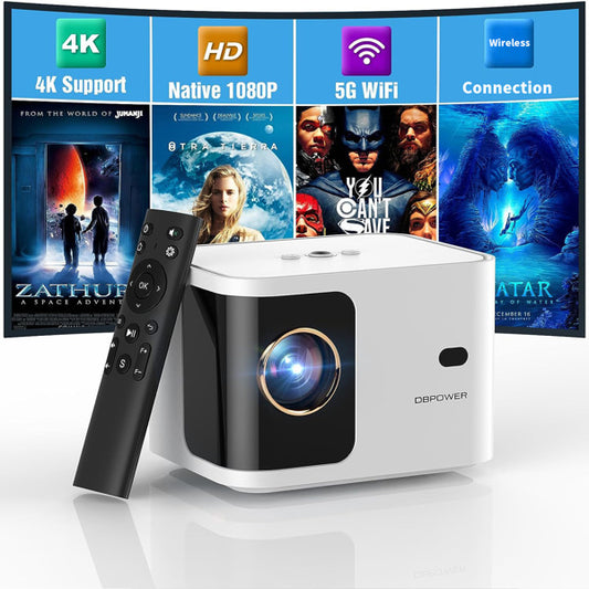 US Local DBPOWER H89 720P Projector With Motorized Focus 5G-It, Not Be Shipped On Weekends