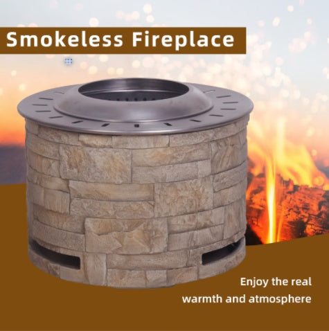 US Local Stackstone Look Smokeless Firepit With Wood PelletTwigWood As The Fuel