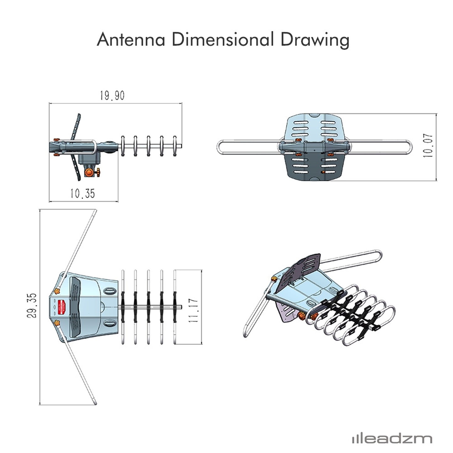 US Local Outdoor Antenna, Without Bracket, 360 Degree Rotation Of US Spec