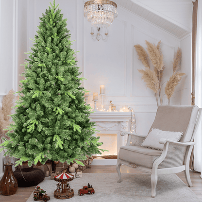 US Local Artificial 4ft Green Christmas Tree With 636PVC Hard Needle Mixed Branch Tips, Memory Wire Iron Wire, Hinged Premium & Foldable Base For Indoor Holiday Decorating