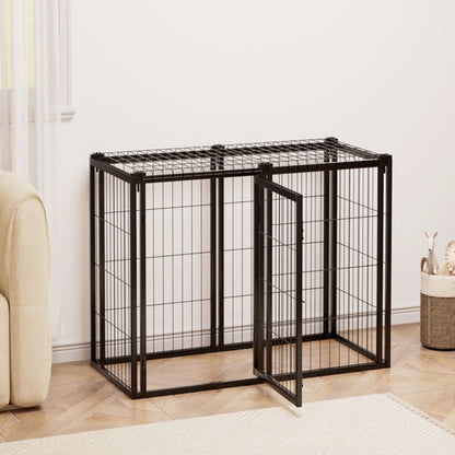 US Local Dog Cage 47.2 Inches, Suitable For Small And Medium-sized Dogs, With A Top Dog Fence, Pet Cage, Indoor, Black. 47.2 Inches Long X 22 Inches Wide X 24 Inches High.