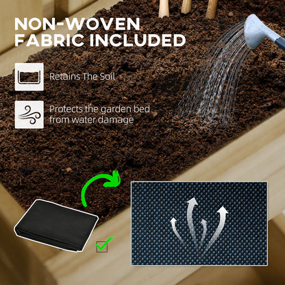 US Local 5 Box Raised Garden Bed Trellis For Climbing Plants, Wall-Mounted Wood Planters Drainage Holes, Natural